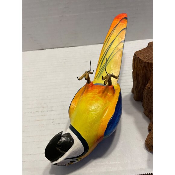 Vintage Brazilian Hand- Crafted Parrot 11" Marked - Picture 10 of 16